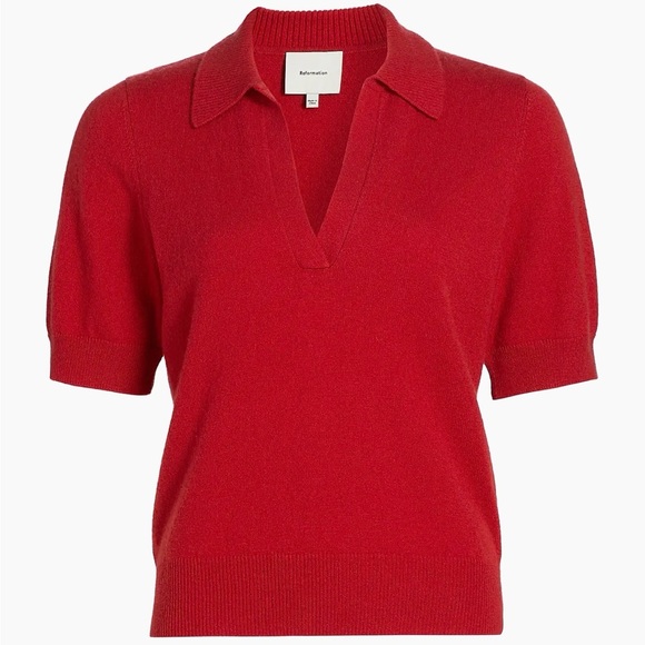 NWT reformation Louise Cashmere Polo Sweater - Picture 7 of 13